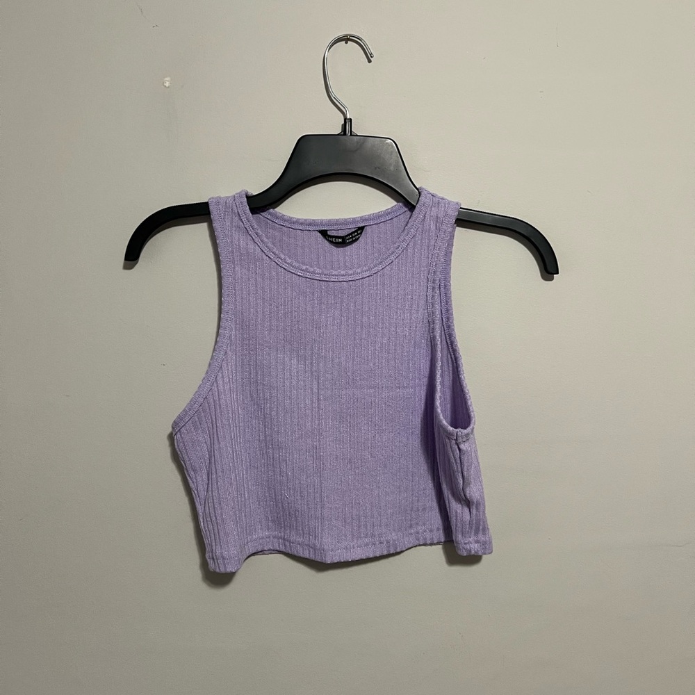 SHEIN Lilac Ribbed Crop Top